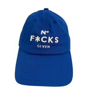 Field Grade No F*cks Given Embroidered Logo Hyper Royal Blue Adult Size Hat